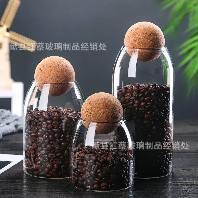 玻璃软木塞罐咖啡豆厨房
