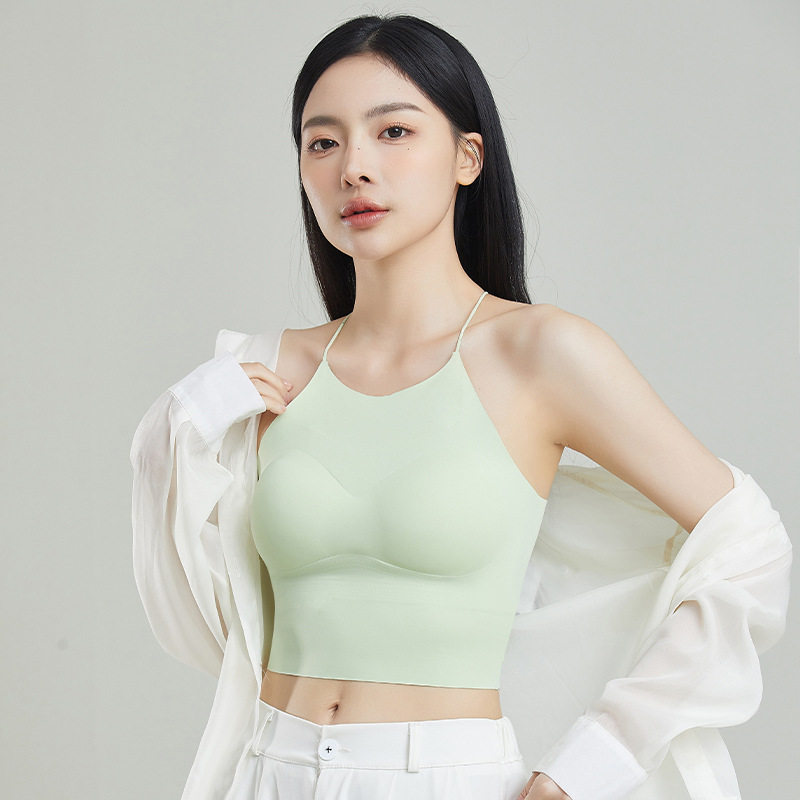 挂脖美背内衣女小胸聚拢