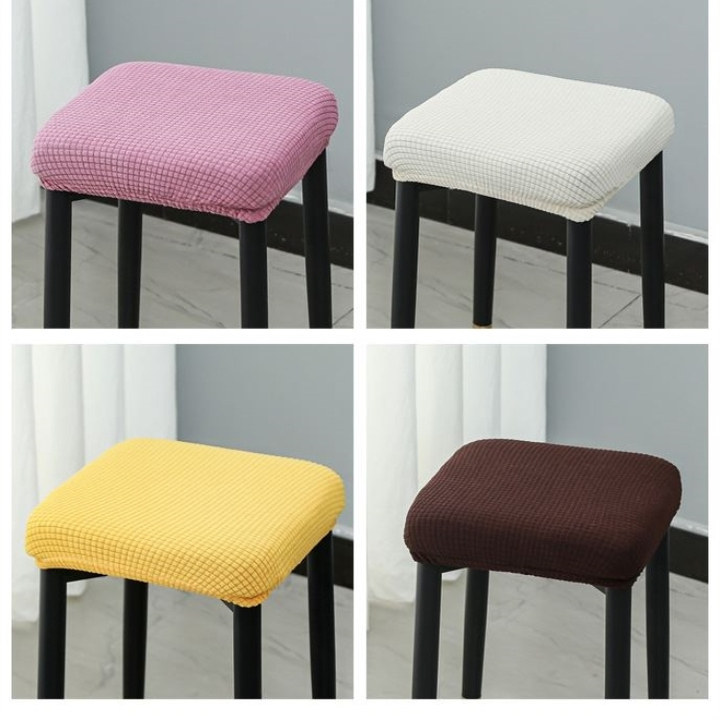 小正方形凳子套罩弹力万能实木板凳换鞋化妆学生电脑高脚矮座椅套