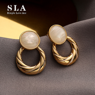 高级感网红金属圆圈气质简约几何银针耳环女 Acc私家 Simple Love