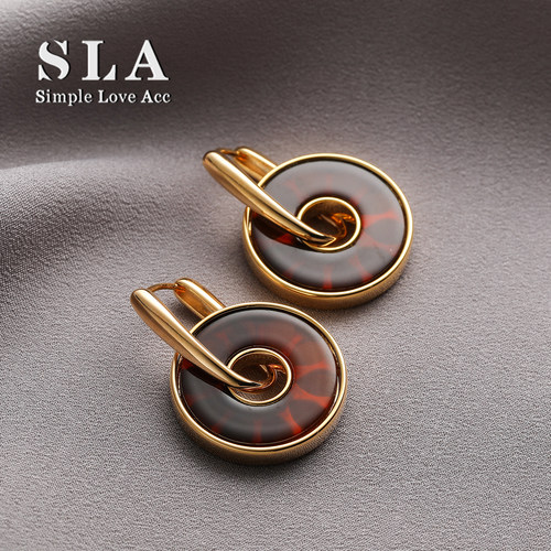 SLA私家圆形不易氧化耳环耳扣