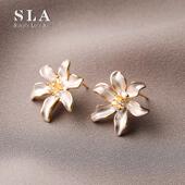 Simple 滴釉高级感设计·1花朵银针耳环女 法式 Love Acc私家