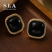 Acc私家 Simple Love 简约气质方形几何金色耳钉高级感超酷耳环女