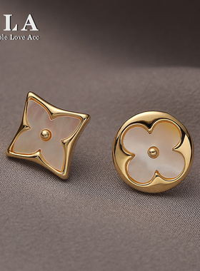 Simple Love Acc私家天然贝母贝母气质耳钉2025新款法式复古高级