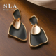 Simple 银针黑色耳环女 高级感个性 Love Acc私家欧美气质2025新款