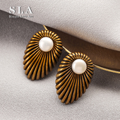 Acc私家 Simple Love 贝壳设计小众简约百搭颗粒气质银针耳环女