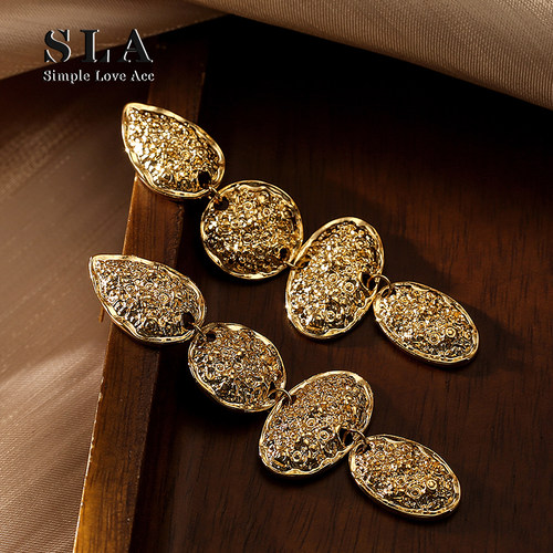 法式银针女式长款耳环