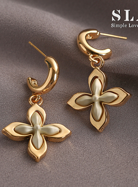 Simple Love Acc私家  2026年新款四叶草独特气质银针耳环女