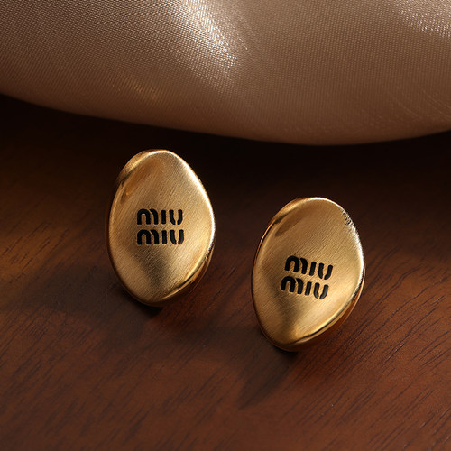 Simple Love Acc私家 不规则金属拉丝字母时尚简约气质银针耳环女