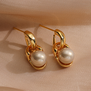 锁头设计C型珍珠气质小众高级感银针耳环女 Acc私家 Simple Love
