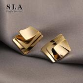 Simple 立体波浪几何简约大气轻奢银针耳环女 法式 Love Acc私家