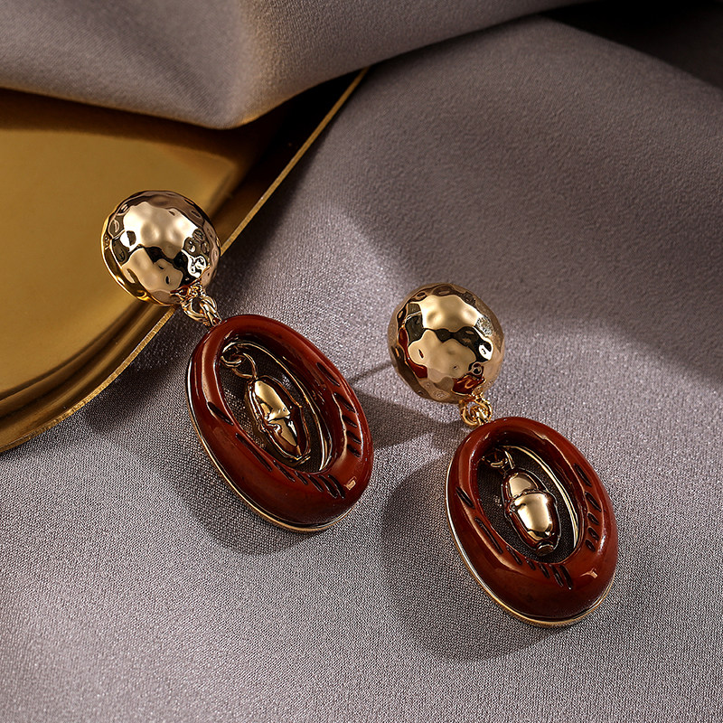 Simple Love Acc私家  美拉德夸张复古金属大理石几何银针耳环女,饰品/流行首饰/时尚饰品新,耳环,淘宝优惠券,粉丝福利购,淘宝优惠卷