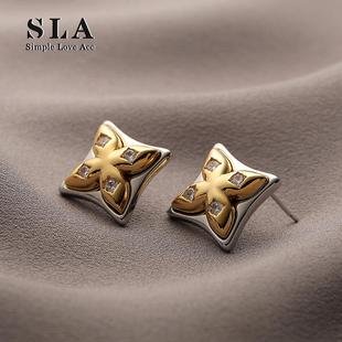 法式 Acc私家 菱形高级感锆石百搭星星银针耳环女 Love Simple