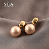 Acc私家 Simple Love 美拉德轻奢小众设计感百搭珍珠银针耳环女