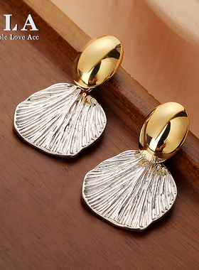 Simple Love Acc私家  冷淡风设计夸张气质不规则纹理银针耳环女
