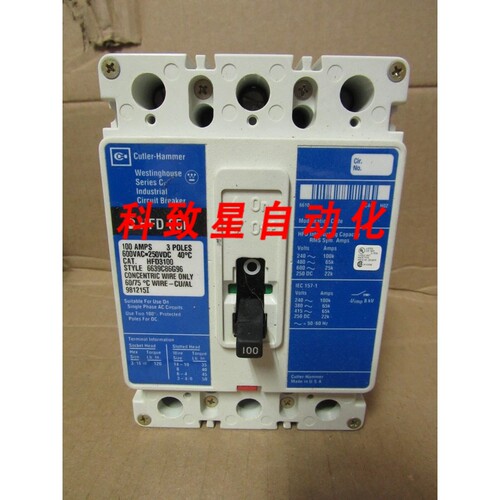 工业配件HFD3100 断路器3P/100A/600V/65KA