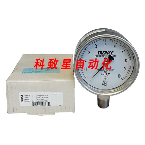 工业配件TRERICE 766SS4004LT645/766B 压力表0-10英尺 H2O 4英尺