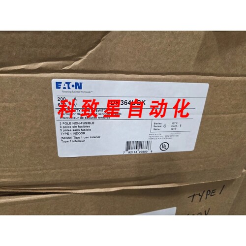 工业配件DH364UGK 200AMP 600 VOLT TYPE NEMA 1 NON FUSE NNECT