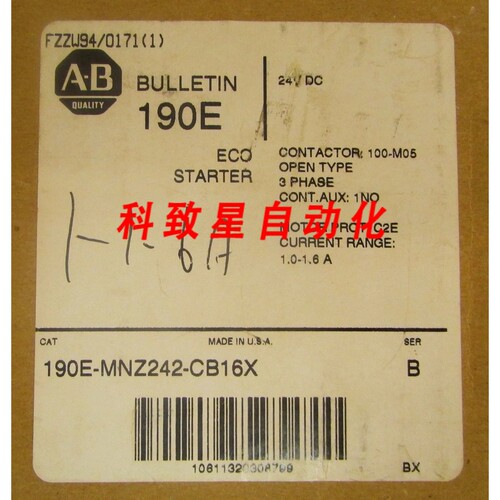 工业配件190E MNZ242 CB16X 24VDC 1-1.6 AMP ECO 启动器