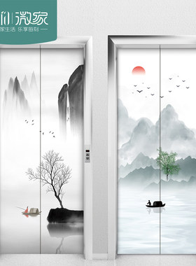 电梯门贴纸整张加厚创意