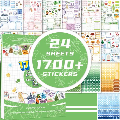 季节性绿植规划贴纸本剪贴簿配件年月日planner stickers计划贴纸