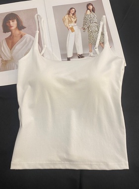 妃子纪3568春夏时尚V型蕾丝露背小吊带女修身带胸垫内搭外穿背心