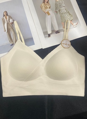 新款无痕粉底液V领抹胸美背固定杯聚拢防走光裹胸内衣黛美芮3557