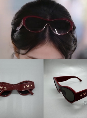 白鹿同款墨镜女款2026新款高级感复古红色太阳镜防紫外线太阳眼镜