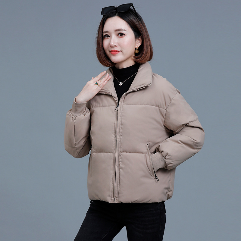 白色羽绒棉服女2023年新款冬季加厚棉衣冬装外套妈妈短款小棉袄