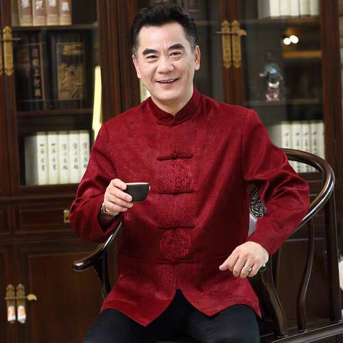 中老年唐装男春秋外套