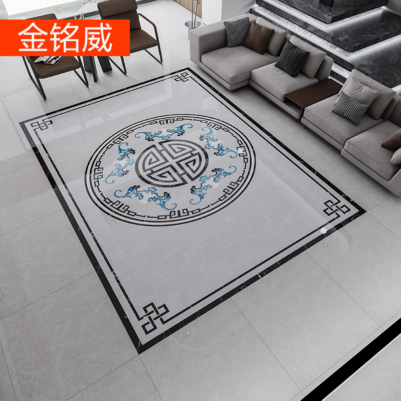 现代简约拼花地砖客厅瓷砖福字喜字餐厅入户玄关拼图仿水刀地板砖