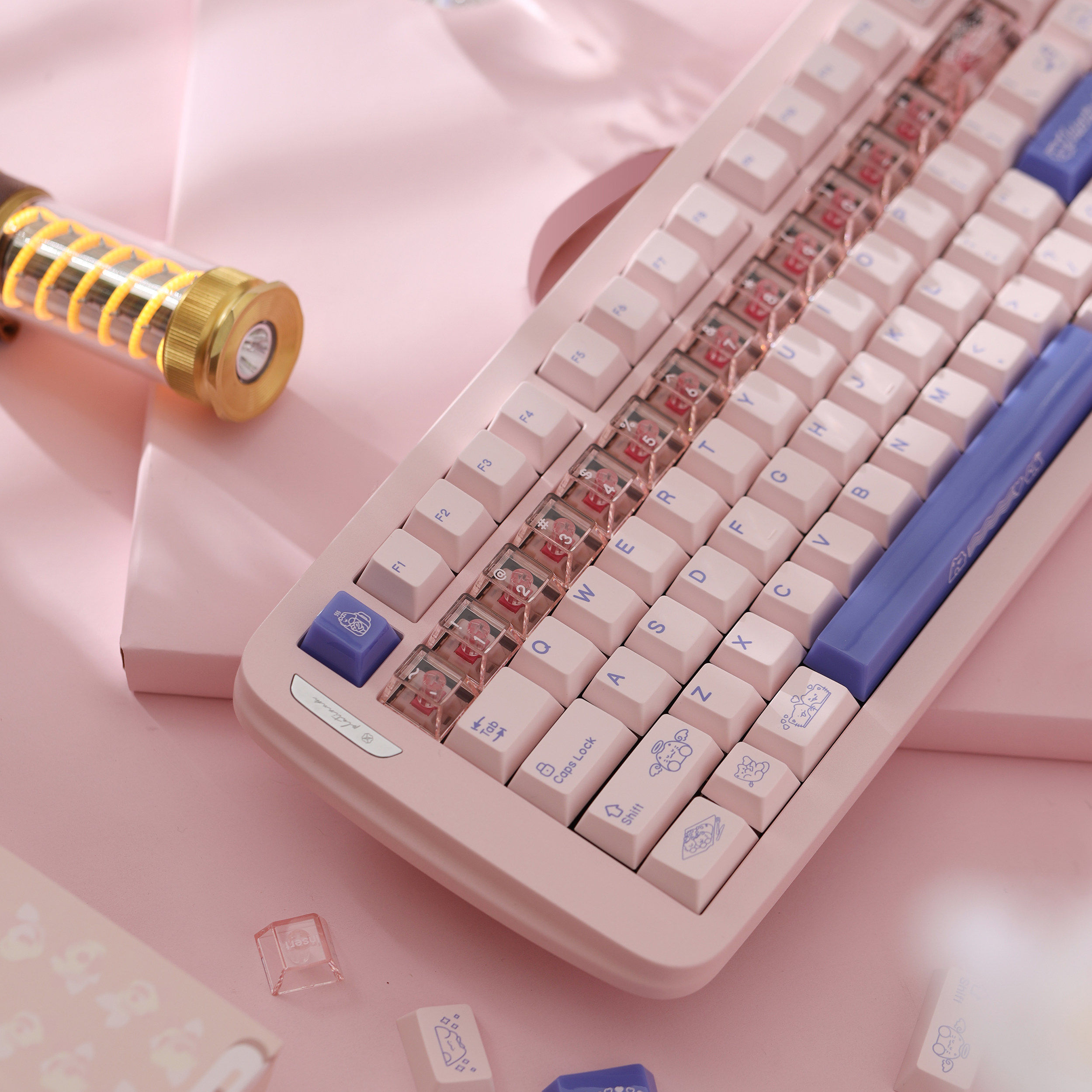 情咪节粉/蓝主题键帽恩溶代工原创热升华五面热升华键帽keybyelab图片
