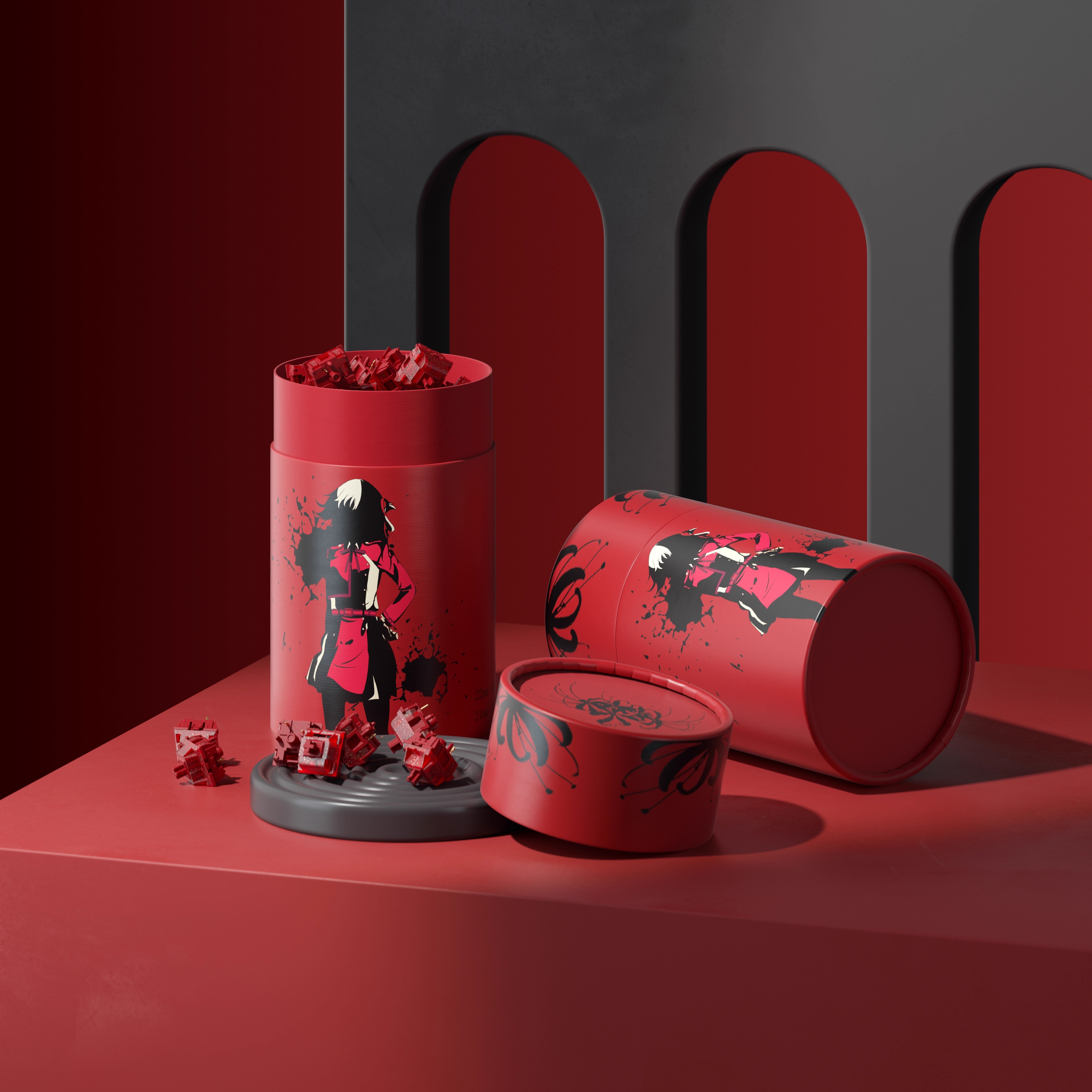 彼岸花轴R2HIFI脆响声闪粉键轴