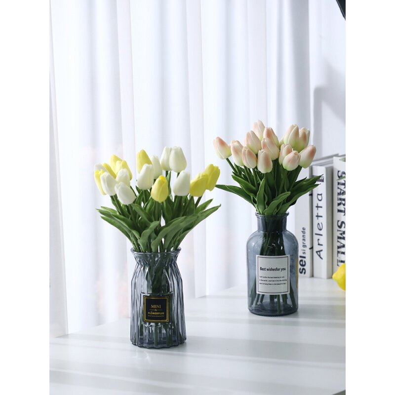 郁金香假花仿真花束摆件客厅桌面摆设装饰轻奢小花束室内餐桌花艺