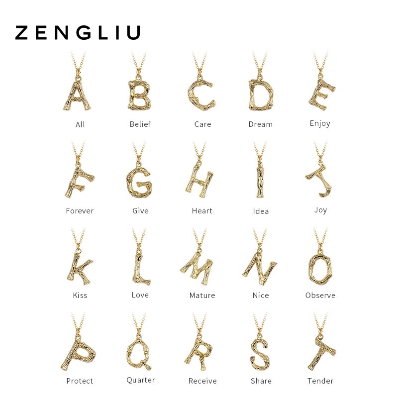 ZENGLIU26字母轻奢项链女小众设计感吊坠锁骨链气质毛衣链首饰品