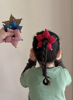 儿童发圈女童可爱波点星星发绳小女孩扎马尾头绳女宝宝丸子头发饰