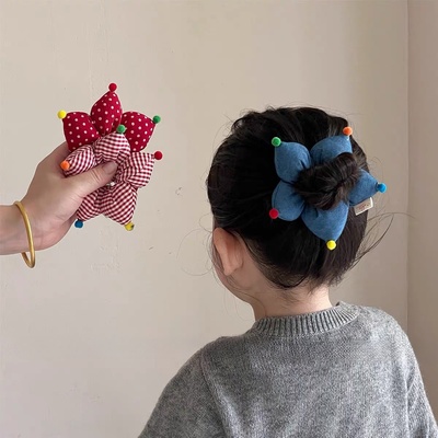 儿童波点大肠发圈女童2025新款高马尾头绳小女孩扎丸子头发绳头饰