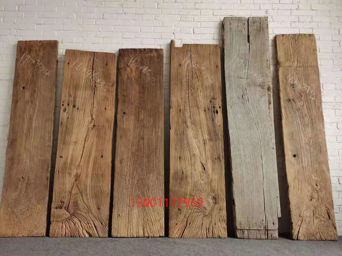 老榆木老门板实木旧木板原木风化板复古怀旧楼梯踏板茶桌家具定制