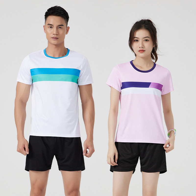 羽毛球服男女套装速干透气短袖情侣款乒乓球网球运动服定制印字夏