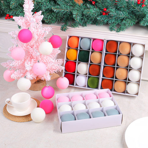 Colorful plush Christmas ball decoration DIY plush ball box