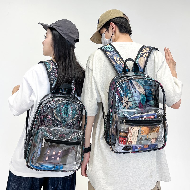 PVC student backpack trendy PVC small backpack双肩包潮流