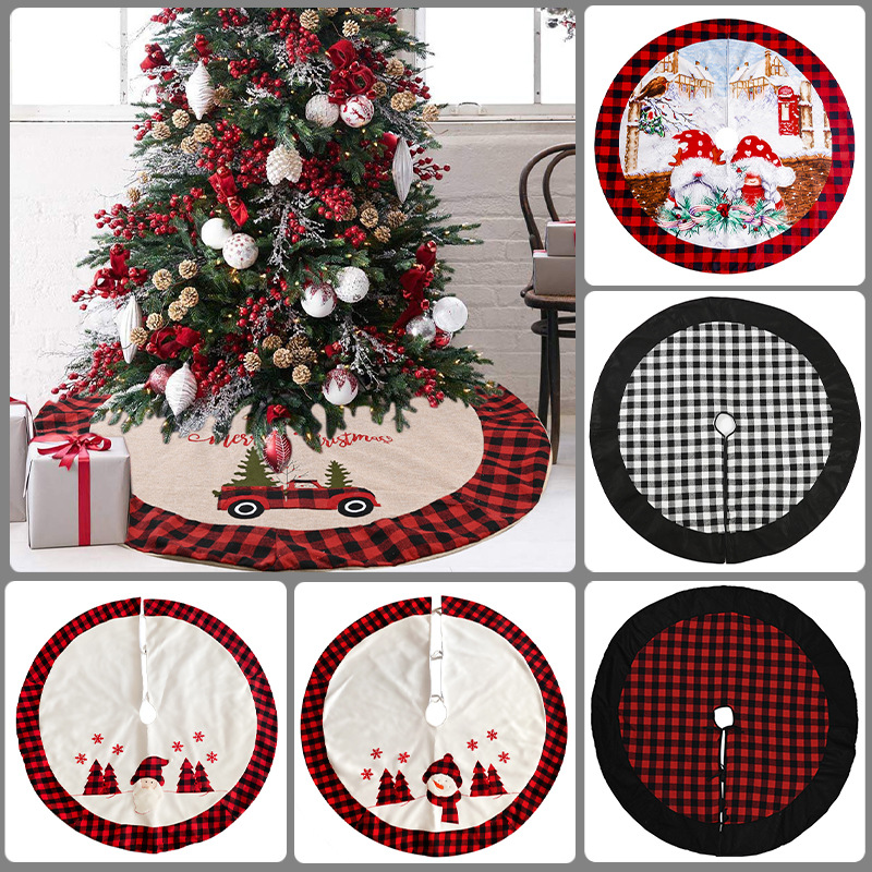 Christmas tree skirt snowman Christmas tree mat圣诞树地垫