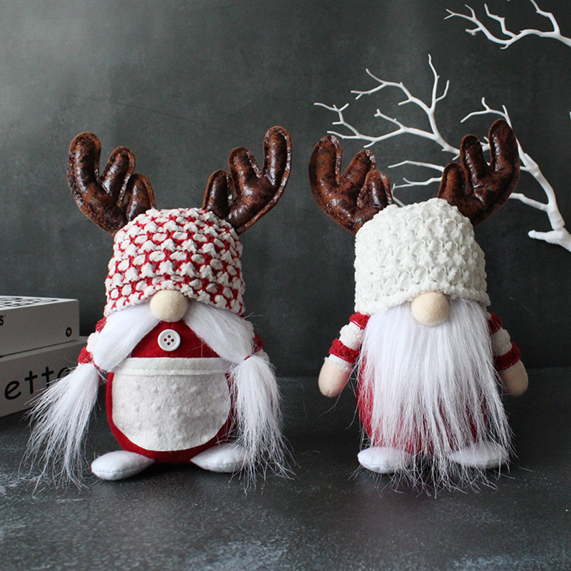 2025 Christmas Faceless Doll Ornament Antlers Standing Doll