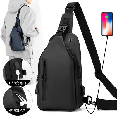 New chest bag for men's motorcycle trend crossbody bag胸包
