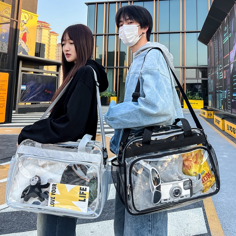 Trendy transparent PVC travel bag with large capacity beach