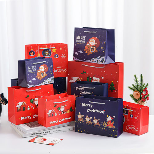 Cartoon Cute Santa Claus Elk Tote Bag可爱圣诞老人麋鹿手提袋