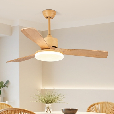 大风力风扇吊灯餐厅原木风实木家