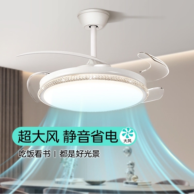 2025新款水晶风扇灯家用一体客厅