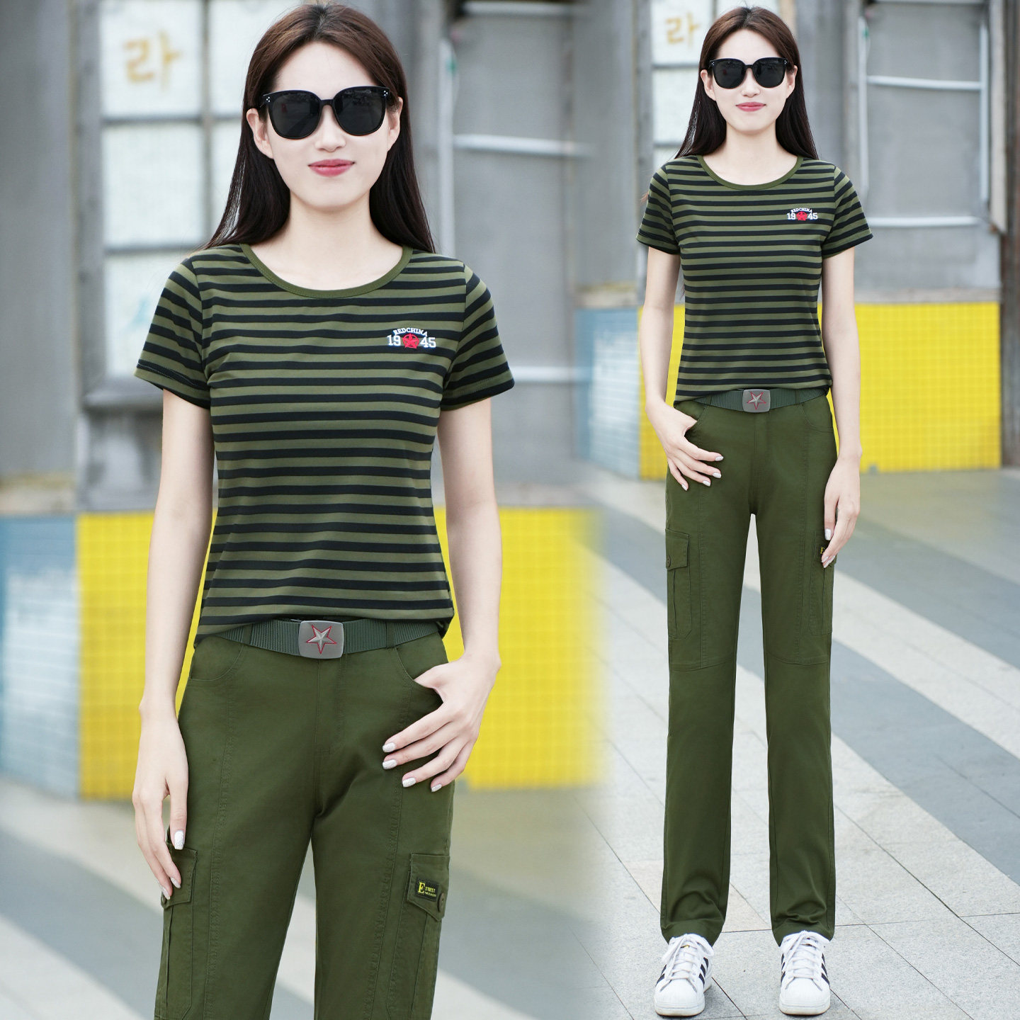 夏季半袖迷彩服套装女士军迷服饰