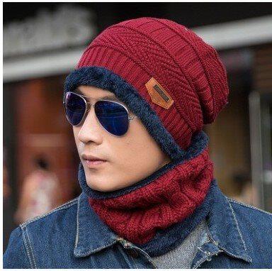 Winter men's knitted cap scarf suit 2pcs men warm hats scarf在類目 服飾配件/皮帶/帽子/圍巾, 帽子中 - 來自Buy2taobao.com提供專業的淘寶代購服務